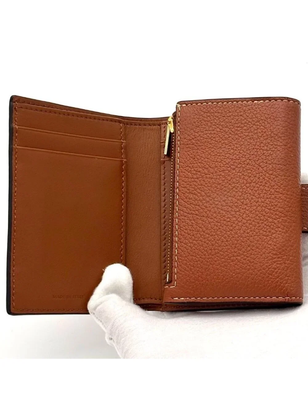 Celine Wallet Fine Strap Triomphe Brown